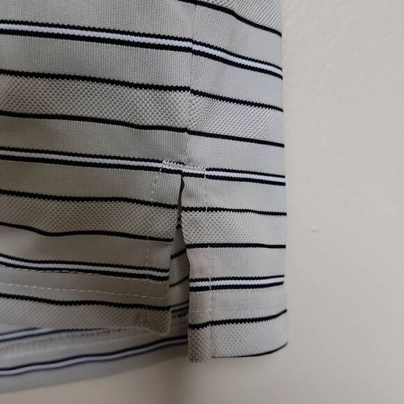 PGA Tour Stripe Golf Polo Shirt Cream White Large - Picture 6 of 14